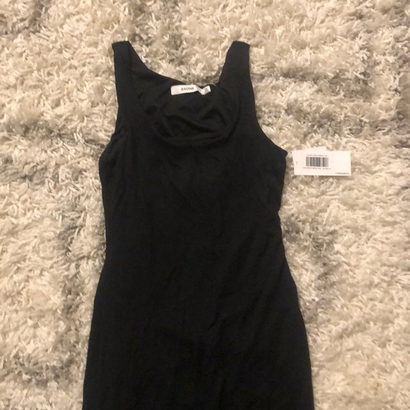 Black Maxi Dress w/ Slit - Picture 1 of 3